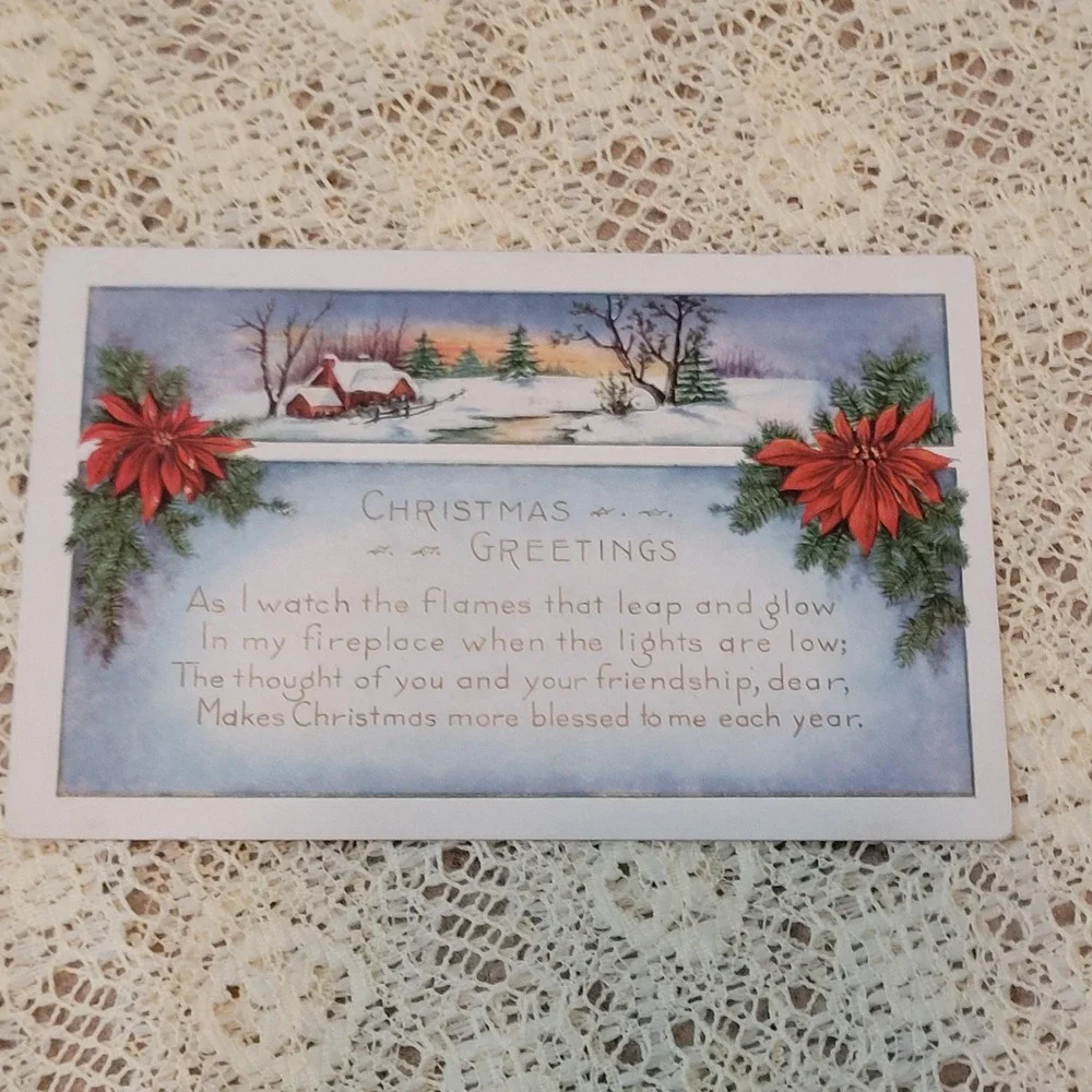 Vintage Christmas Post‎ Cards from 1900s Junk Journal Scrapbook Holiday Lot of 5